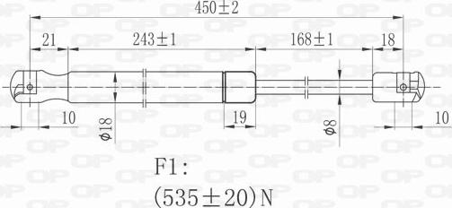 Open Parts GSR6006.00 - Газова пружина, кришка багажник autozip.com.ua