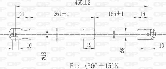 Open Parts GSR6019.00 - Газова пружина, кришка багажник autozip.com.ua