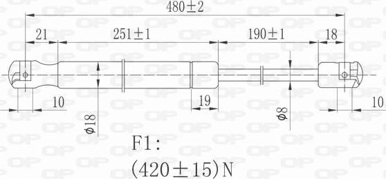 Open Parts GSR6082.00 - Газова пружина, кришка багажник autozip.com.ua