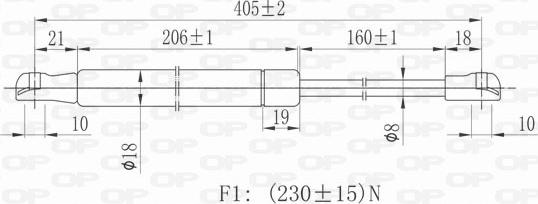 Open Parts GSR6030.00 - Газова пружина, капот autozip.com.ua