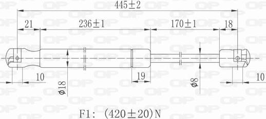 Open Parts GSR6023.00 - Газова пружина, кришка багажник autozip.com.ua