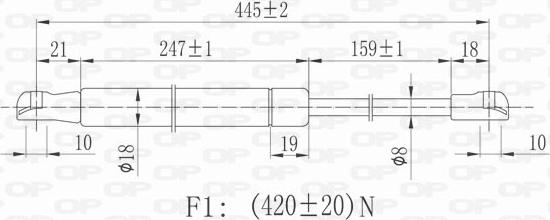 Open Parts GSR6071.00 - Газова пружина, кришка багажник autozip.com.ua