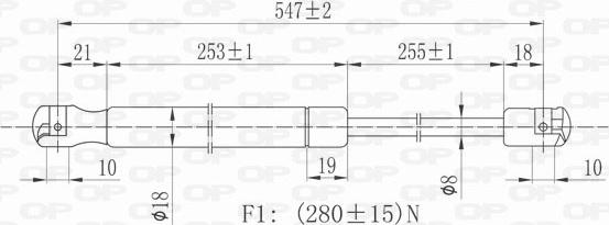 Open Parts GSR6143.00 - Газова пружина, кришка багажник autozip.com.ua