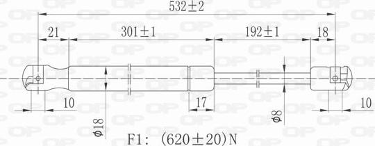 Open Parts GSR6142.00 - Газова пружина, кришка багажник autozip.com.ua