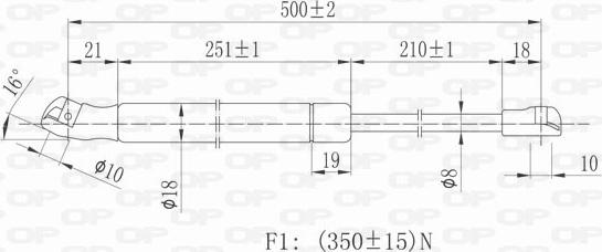 Open Parts GSR6155.00 - Газова пружина, капот autozip.com.ua