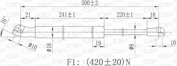 Open Parts GSR6104.00 - Газова пружина, кришка багажник autozip.com.ua