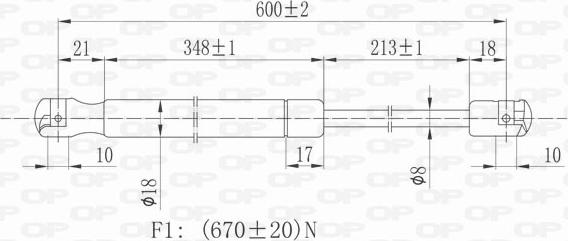 Open Parts GSR6106.00 - Газова пружина, кришка багажник autozip.com.ua