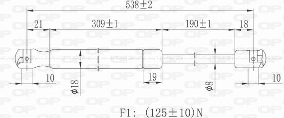 Open Parts GSR6118.00 - Газова пружина, капот autozip.com.ua