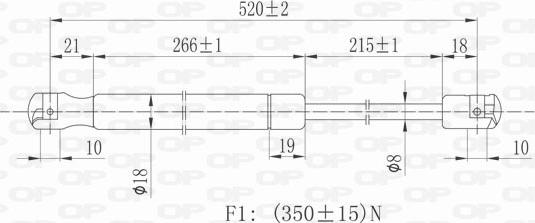 Open Parts GSR6173.00 - Газова пружина, кришка багажник autozip.com.ua