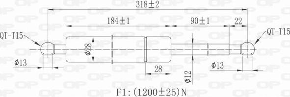 Open Parts GSR6177.00 - Газова пружина, кришка багажник autozip.com.ua