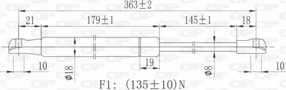 Open Parts GSR6339.00 - Газова пружина, заднє скло autozip.com.ua