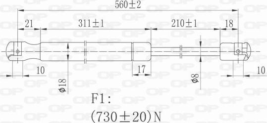 Open Parts GSR6326.00 - Газова пружина, кришка багажник autozip.com.ua