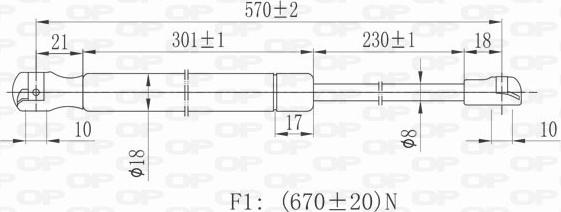 Open Parts GSR6280.00 - Газова пружина, кришка багажник autozip.com.ua