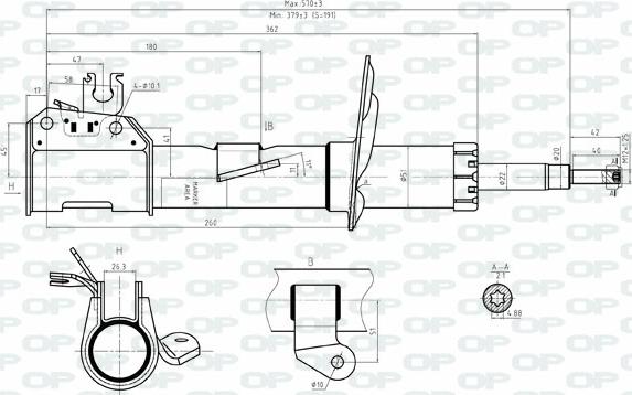 Open Parts SAB8051.31 - Амортизатор autozip.com.ua