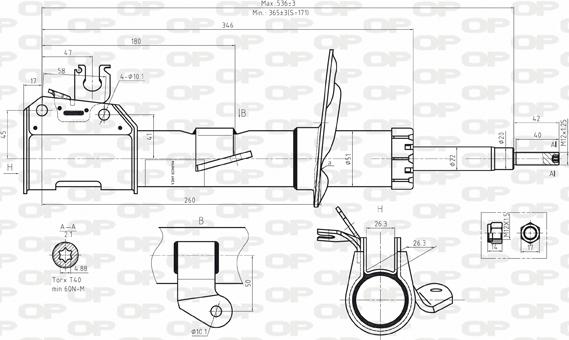 Open Parts SAB8052.31 - Амортизатор autozip.com.ua