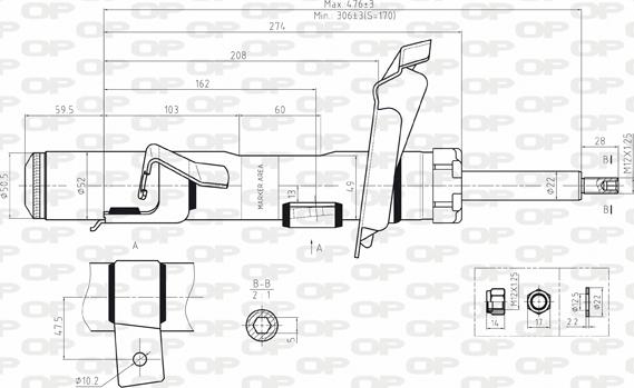 Open Parts SAB8063.31 - Амортизатор autozip.com.ua