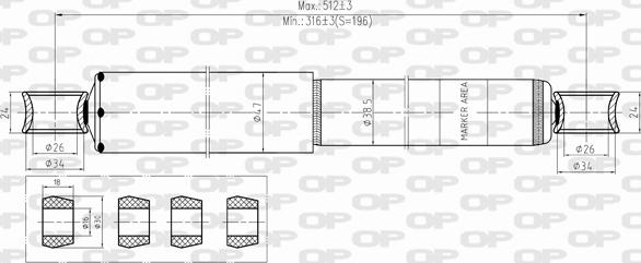 Open Parts SAB8371.12 - Амортизатор autozip.com.ua
