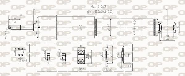 Open Parts SAB8266.32 - Амортизатор autozip.com.ua