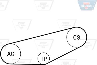 Optibelt 4 PK 855KT1 - Поликлиновий ремінний комплект autozip.com.ua