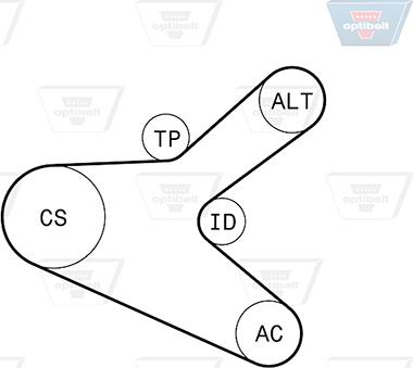Optibelt 6 PK 1153KT2 - Поликлиновий ремінний комплект autozip.com.ua