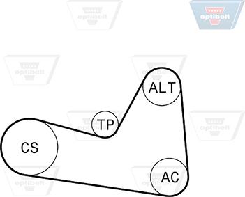 Optibelt 6 PK 1200KT1 - Поликлиновий ремінний комплект autozip.com.ua