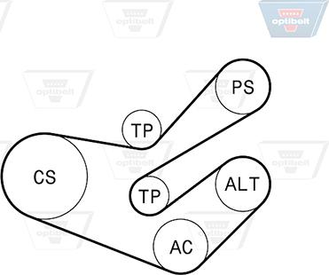 Optibelt 6 PK 1750KT2 - Поликлиновий ремінний комплект autozip.com.ua