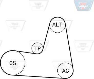 Optibelt 7 PK 1125KT1 - Поликлиновий ремінний комплект autozip.com.ua