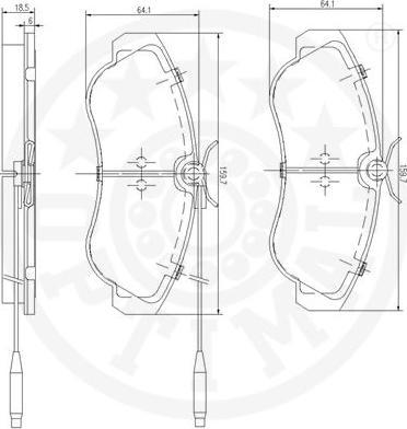 OPTIMAL 9944 - Гальмівні колодки, дискові гальма autozip.com.ua