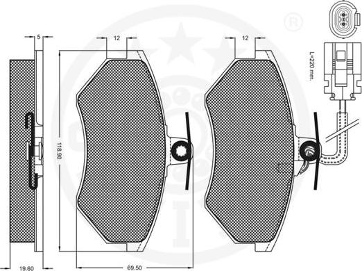 Optimal 9912 - Гальмівні колодки, дискові гальма autozip.com.ua