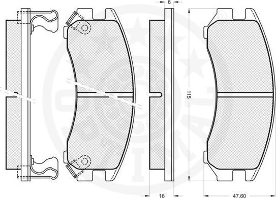 OPTIMAL 9445 - Гальмівні колодки, дискові гальма autozip.com.ua