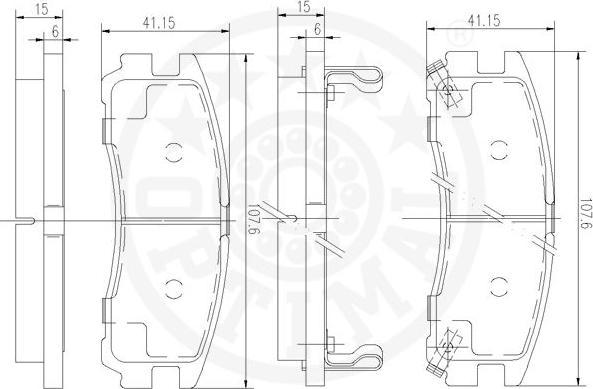 OPTIMAL 9594 - Гальмівні колодки, дискові гальма autozip.com.ua