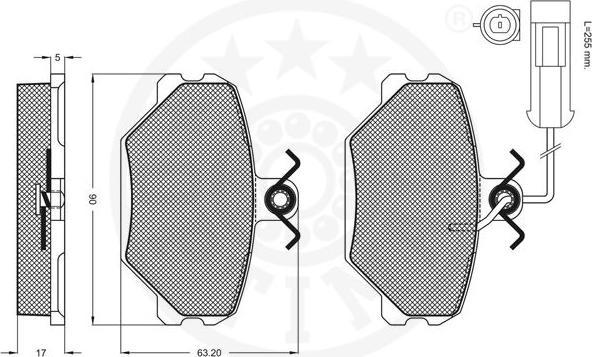 OPTIMAL 9542 - Гальмівні колодки, дискові гальма autozip.com.ua