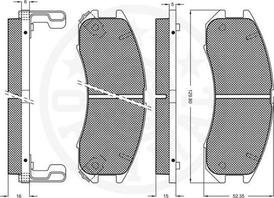 OPTIMAL 9554 - Гальмівні колодки, дискові гальма autozip.com.ua