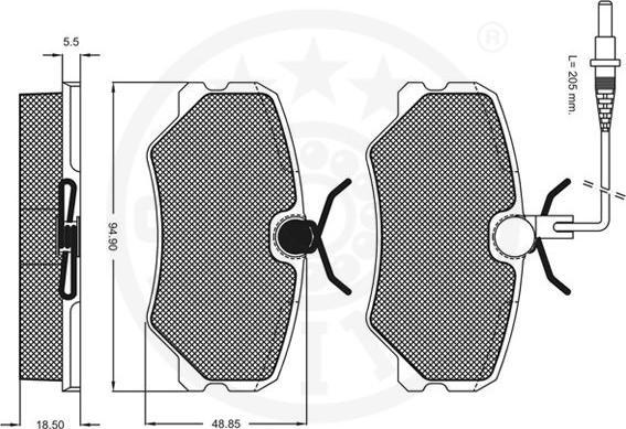 OPTIMAL 9539 - Гальмівні колодки, дискові гальма autozip.com.ua