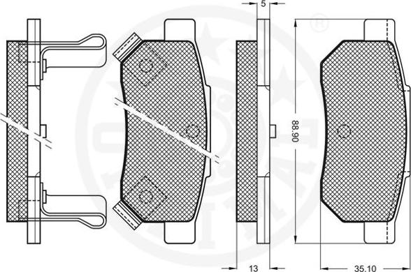 Optimal 9572 - Гальмівні колодки, дискові гальма autozip.com.ua