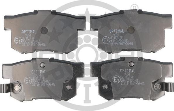 Optimal BP-09654 - Гальмівні колодки, дискові гальма autozip.com.ua