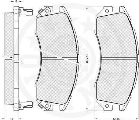 Optimal 9686 - Гальмівні колодки, дискові гальма autozip.com.ua