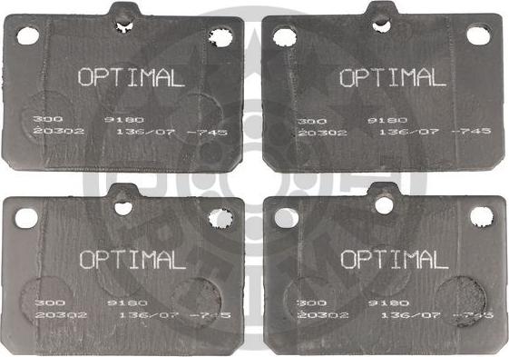 Optimal 9180 - Гальмівні колодки, дискові гальма autozip.com.ua