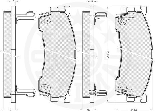 OPTIMAL 9811 - Гальмівні колодки, дискові гальма autozip.com.ua