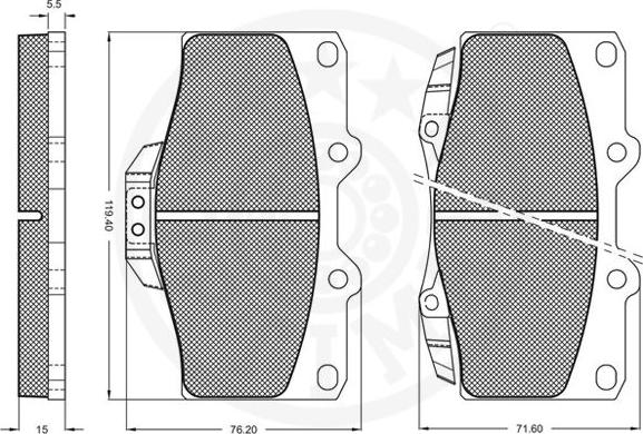 Optimal 9880 - Гальмівні колодки, дискові гальма autozip.com.ua