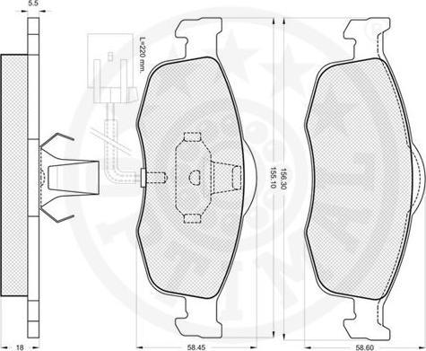 OPTIMAL 9839 - Гальмівні колодки, дискові гальма autozip.com.ua
