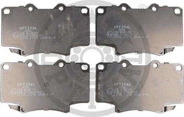 Optimal 9836 - Гальмівні колодки, дискові гальма autozip.com.ua