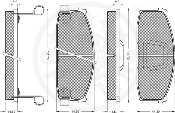 Optimal 9396 - Гальмівні колодки, дискові гальма autozip.com.ua