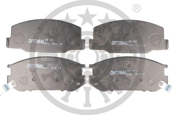 Optimal 9351 - Гальмівні колодки, дискові гальма autozip.com.ua