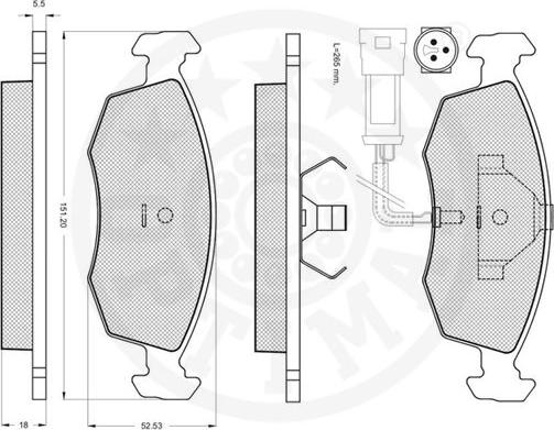 Optimal 9357 - Гальмівні колодки, дискові гальма autozip.com.ua