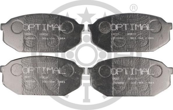 Optimal 9309 - Гальмівні колодки, дискові гальма autozip.com.ua