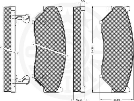 OPTIMAL 9767 - Гальмівні колодки, дискові гальма autozip.com.ua