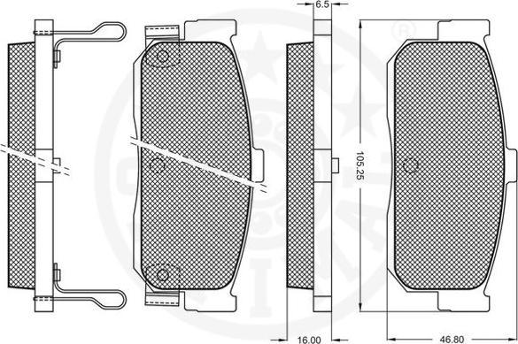 OPTIMAL 9728 - Гальмівні колодки, дискові гальма autozip.com.ua