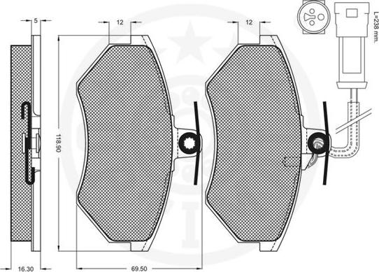 Optimal 9775 - Гальмівні колодки, дискові гальма autozip.com.ua