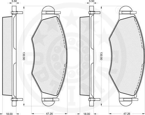 OPTIMAL 64320 - Гальмівні колодки, дискові гальма autozip.com.ua